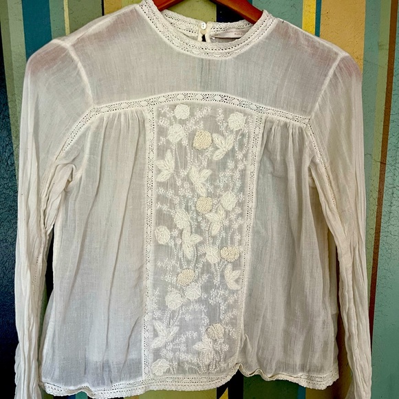 Zara trafaluc collection  tunic style off white cream blouse. Size small - Picture 1 of 5